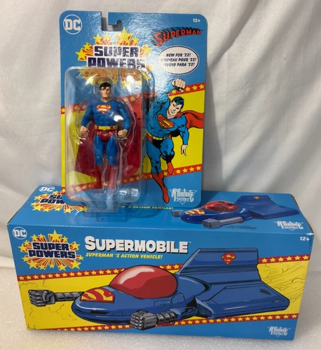 New! McFarlane DC Super Powers: Superman & Supermobile: MISB 2022 Lot