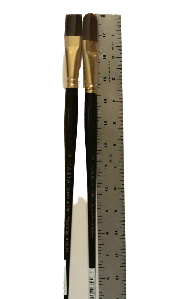 NEW Winsor Newton Galeria 2 Acrylic Artist Paint Brushes #18 Filbert & #18 Flat - Image 4 of 4
