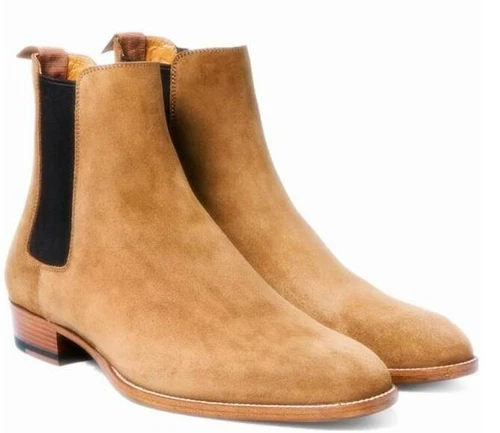 Mens Leather Pull on Pointy Toe Motor  Ankle Boots High Top Shoes - Picture 16 of 19