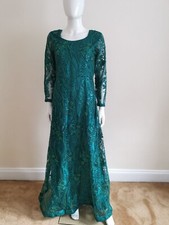 Net Mesh Maxi,green net maxi,embroidery work net maxi,m size maxi,Afghani maxi