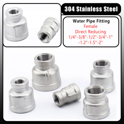 304 Stainless Steel Direct Reducing Fitting BSP Thread Female Fitting 1/4''~2''