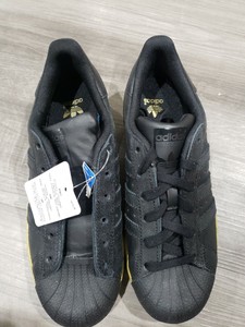 adidas superstar black and gold mens