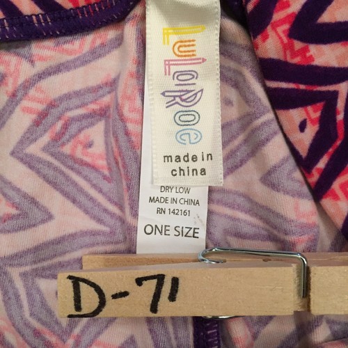LuLaRoe Leggings One Size OS Pink Geometric - Picture 9 of 10