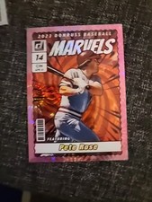 PETE ROSE Cincinnati Reds Baseball Card Donruss MARVELS PINK FIREWORKS VARIATION