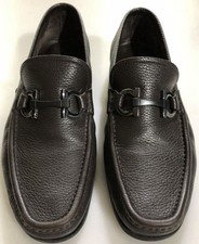 Salvatore Ferragamo Italy Dk Brown Calf Gancini Bit Grandioso Loafer 7.5 EE VGC