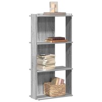 BüCherregal 3 BöDen Grau Sonoma 60X30X120 Cm Holzwerkstoff