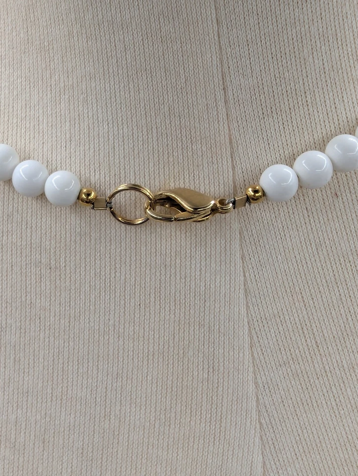 Mother of Pearl Black Onyx Inlay Dolphin Necklace Lee Sands READ  - Image 4 of 4