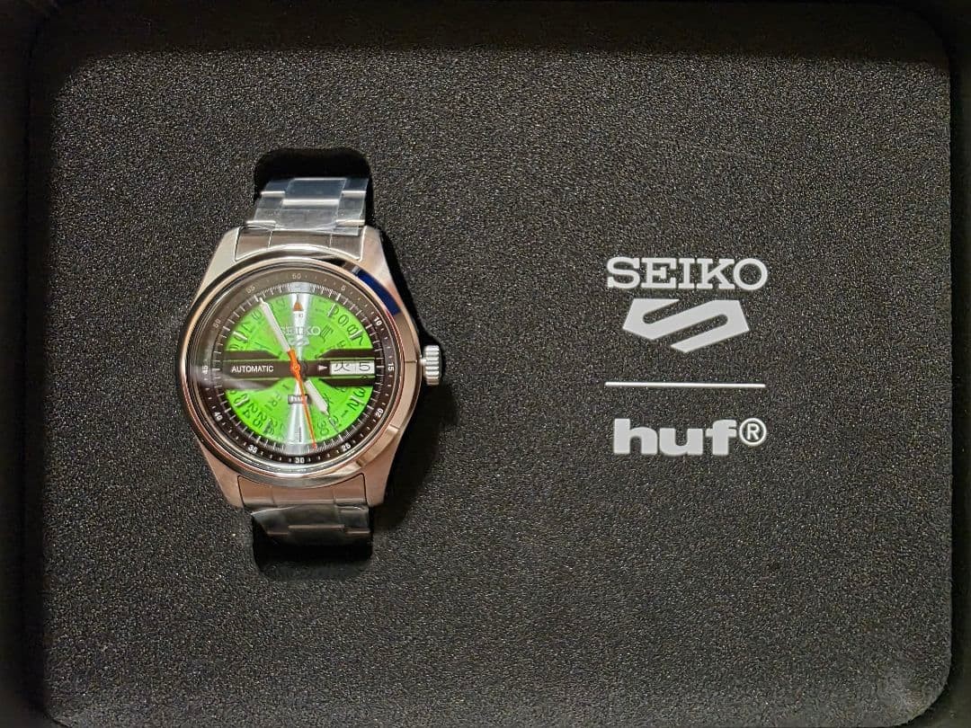 Seiko 5 Sports SBSA323 x HUF Limited Edition Green Automatic JDM