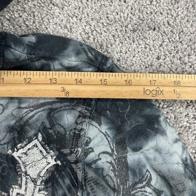 Affliction Hoodie Men's S VTG Y2K Sacrifice Reversible Full Zip