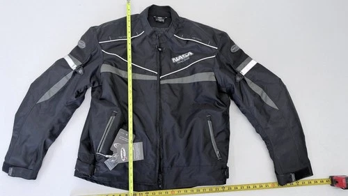 NASA Racing Mens Textile Motorcycle Jacket CE Armor Black Reflective Vented NWT image 2