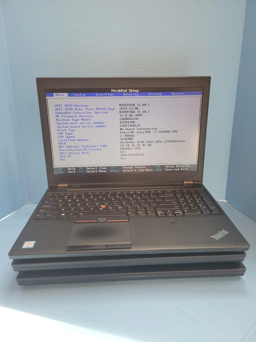 Lenovo Intel Core i7 6th Gen. 16 GB RAM PC Laptops & Netbooks for