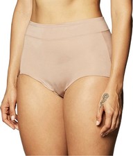 2-pack Warners Underwear Womens 7 Large Beige Brief Microfiber High Waist
