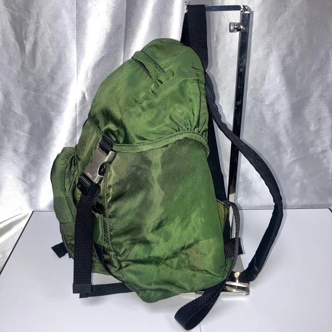 PRADA Nylon Tesuto Backpack Rare Color Khaki V135 Olive Early Model Brand Bag Li thumbnail 6