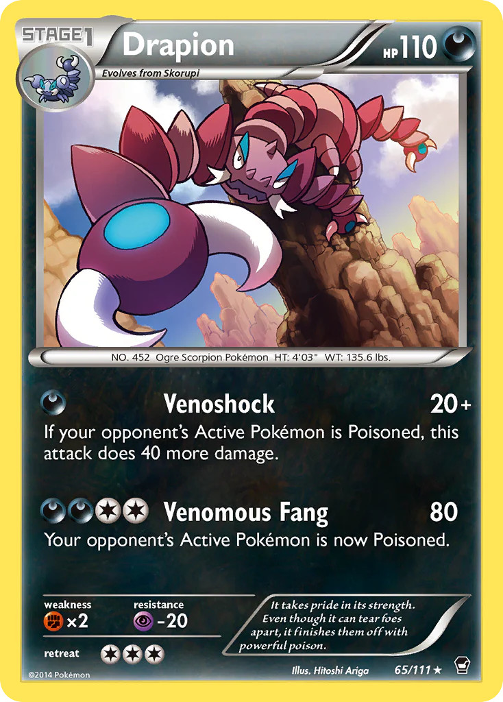 Drapion (65/111) [XY: Furious Fists] Lightly Played Reverse Holofoil Pokemon TCG