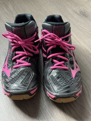 Mizuno Wave Lightning RX3 Womens Volleyball Court Shoes Size 9.5 Black Pink