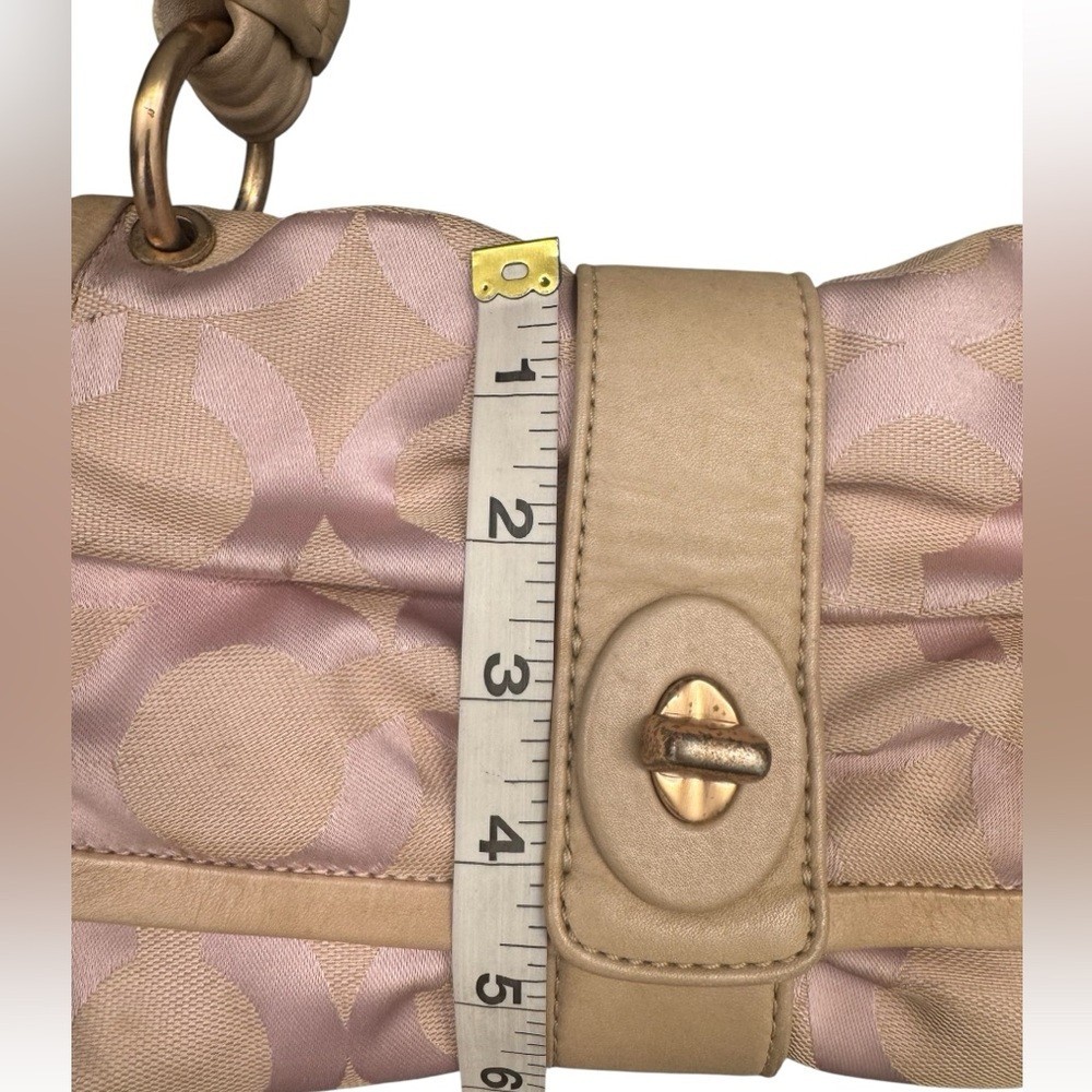 Coach Rare Pink and Beige Parker Bow Ruched Mini Small Shoulder