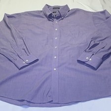 Arrow Regular Fit Wrinkle Free Purple Men's Dress Shirt 18 34/35 65 Polyester
