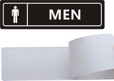 Men and Women Restroom Sign for Business Home, Self-Adhesive 7" X 2" Black and W