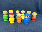 Fisher Price Vintage Little People Lot of 9 Figures Wood & Plastic Parts Toys