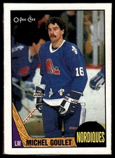 1987-88 O-Pee-Chee Box Top Blank Back **B** Michel Goulet Hand Cut Rare! Quebec