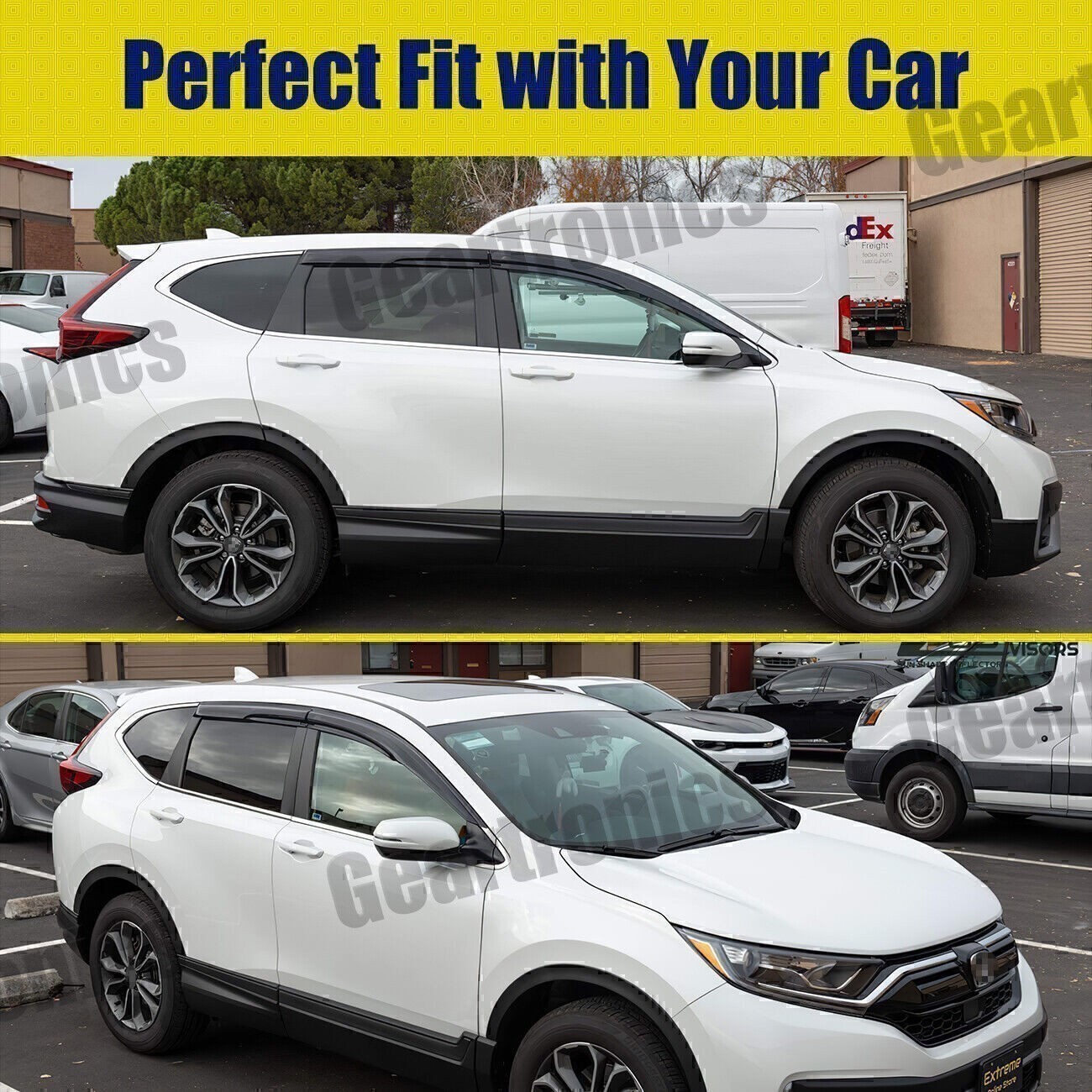 For 2012-2017 Honda CRV CR-V Mugen Style Window Visors Sun Rain Guards