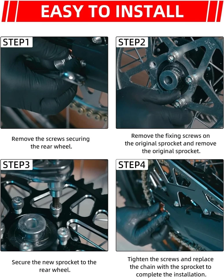 58T Chain Sprocket for SurRon Light Bee S/X Segway X160/X260 Electric Dirt Bike - Image 2 of 4