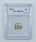 1953-D Roosevelt Dime MS66 FB ICG *4189