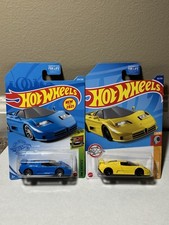 Hot Wheels '94 Bugatti EB110 SS Yellow RYU'S Rides '94 Bugatti Blue LOT OF 2