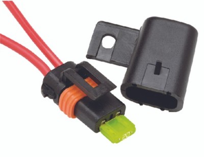 Seachoice ATM Water Resistant In-Line Fuse Holder, 4 Inch 12 gauge Wire