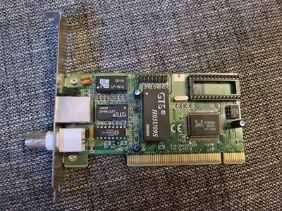PCI Combo Ethernet Adapter mit T-Stück RJ-45 & BNC, Realtek RTL8029AS, gebraucht