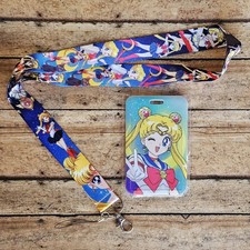 Sailor Moon Lanyard With ID Badge Hard Cover/Key Holder And Phone Strap Anime