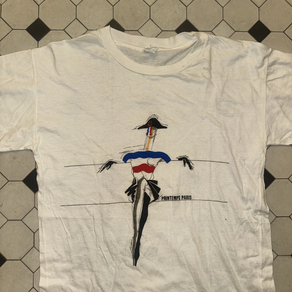 Camiseta De Colección Años 80 Tony Viramontes Moda Printemps París Puntada Única Gráfico Foto 2 de 2