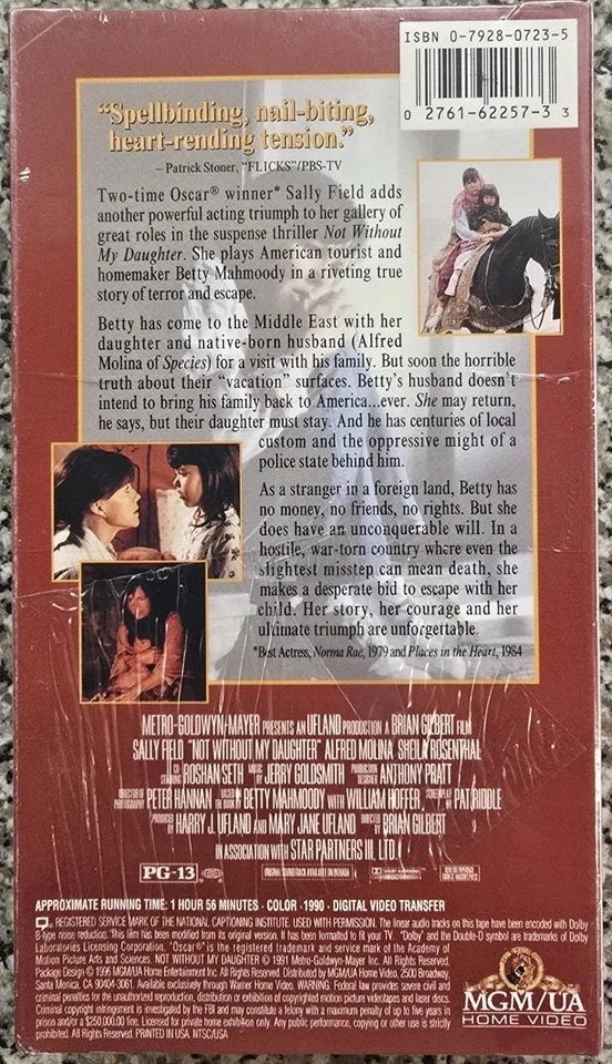 NOT WITHOUT MY DAUGHTER (vhs) Sally Field, Alfred Molina. NEW*. Rare. Sealed. NR - Image 2 of 2