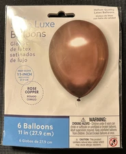 Amscan Latex Satin Luxe Balloons 11” Rose Copper 6ct