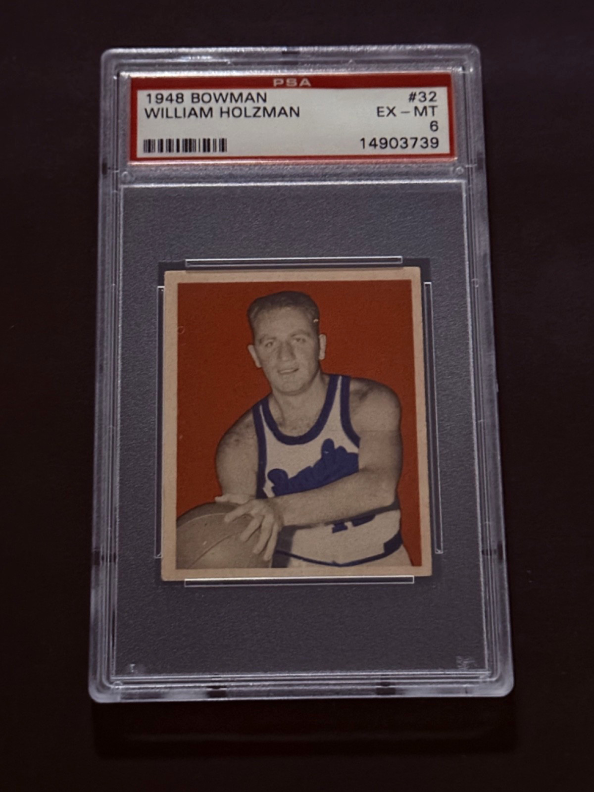 1948 Bowman #32 William Red Holzman (RC) Rookie PSA 6