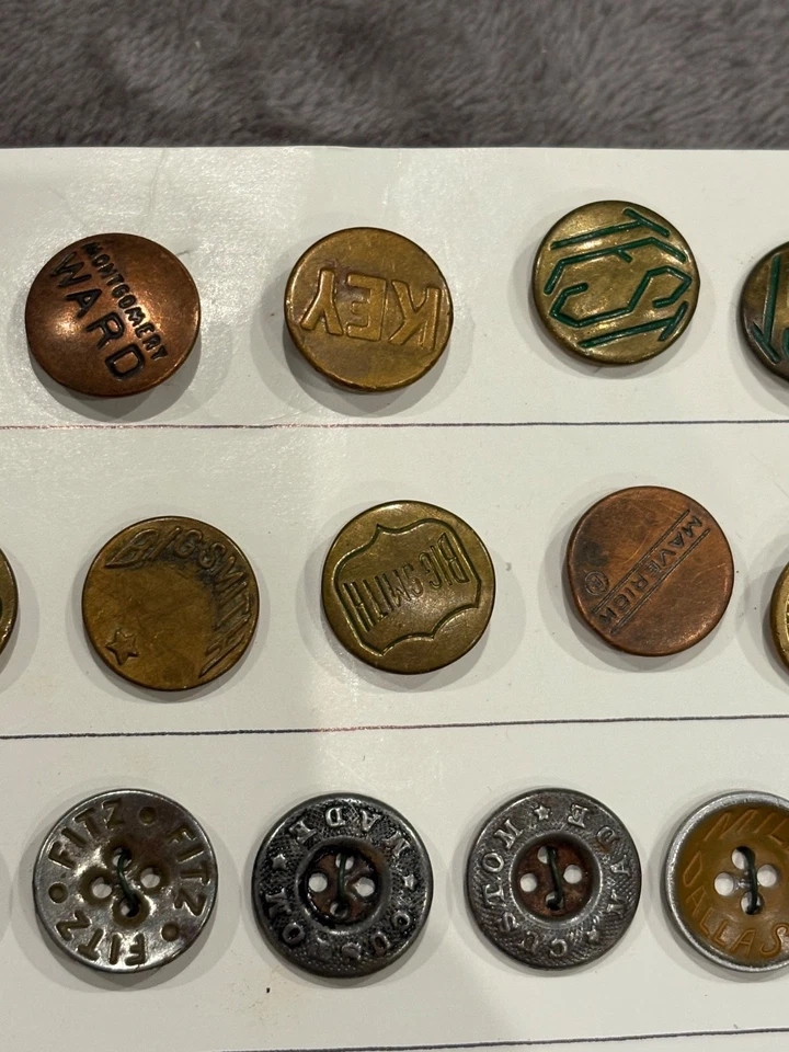 Collection of 75 Antique Work Clothed Uniform Buttons Overalls - Image 4 of 4