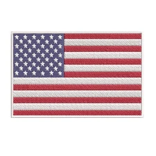 AMERICAN FLAG EMBROIDERED PATCH iron-on WHITE BORDER US UNITED STATES SHOULDER