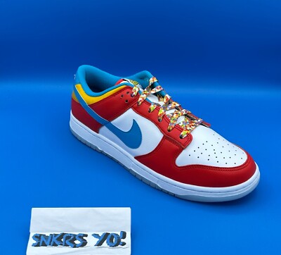 Nike Dunk Low QS LeBron James Fruity Pebbles DH8009-600 Men's Sizes 10.5 to 11.5