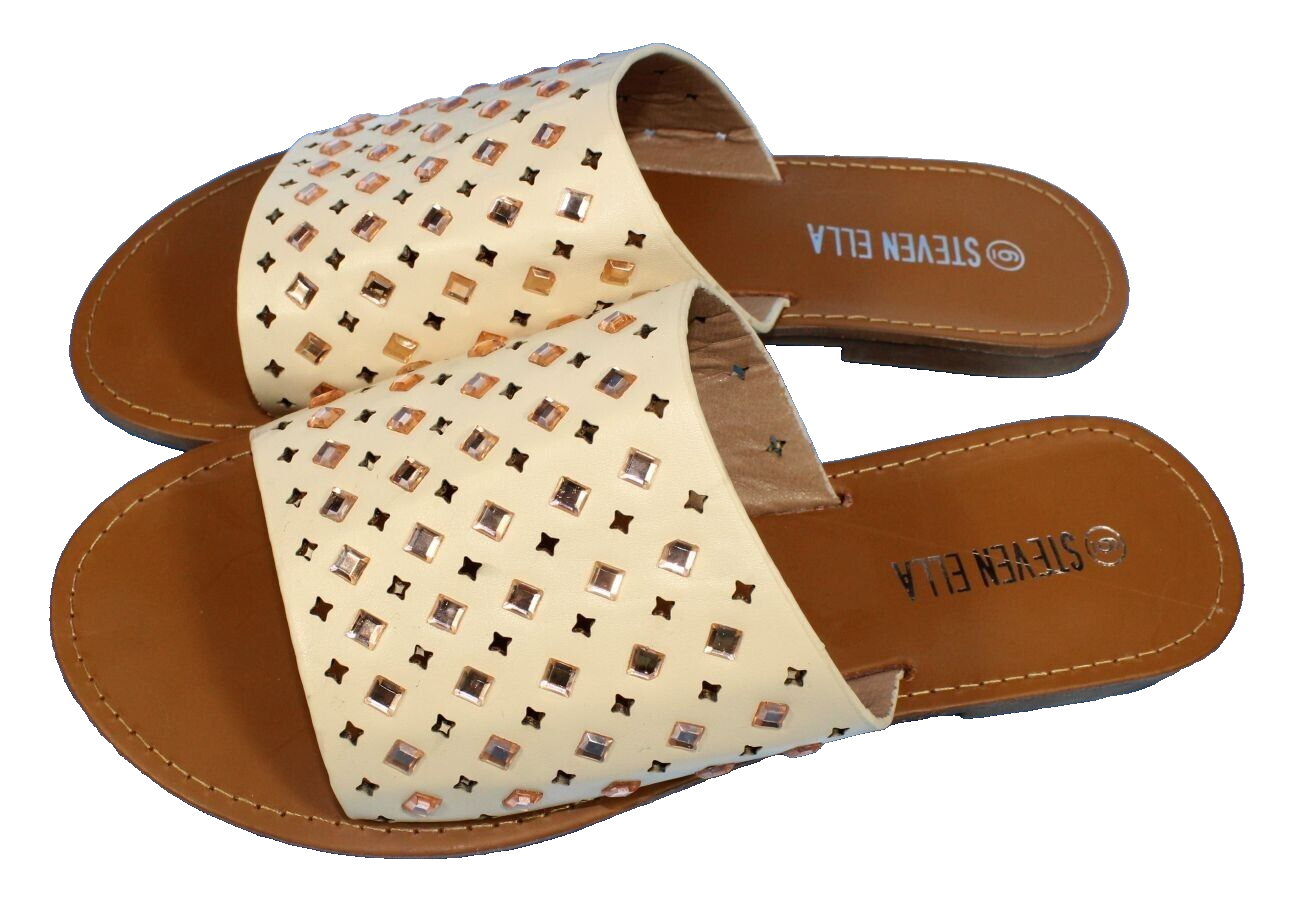 APL Sandali donna strass avorio slip on slide taglia 7