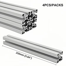 4pcs/pack T Slot 4040 Aluminum Extrusion Profile EU Standard Extruded Rail 250mm