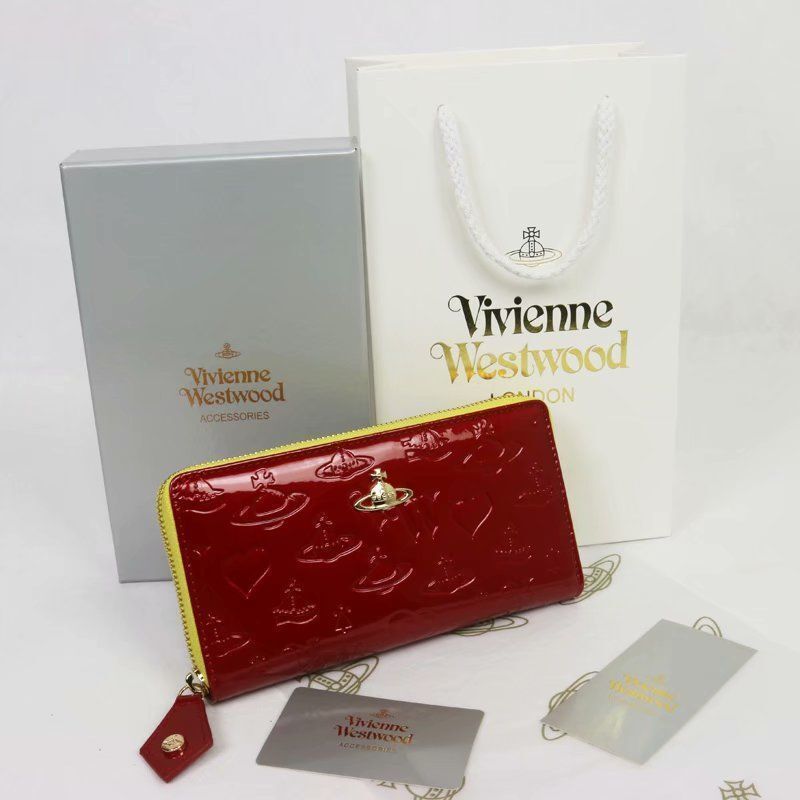 see description 2colors Vivienne Westwood Long Wallet 55VV355 red