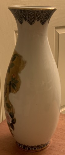 Jarrón vintage OMC Japón pavo real y flores 11 pulgadas de alto - Imagen 2 de 6