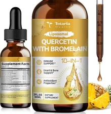 Liposomal Quercetin with Bromelain Liquid Drops-High Absorption Quercetin 1000..