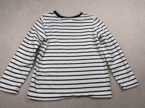 Hanna Andersson Top 5 110 Girls Black White Striped Heart Knit - Picture 2 of 8