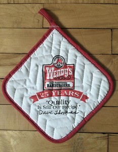 Vtg Wendy's Quilted Pot Holder Promotional Miller Meat Co. Beef 25 Years