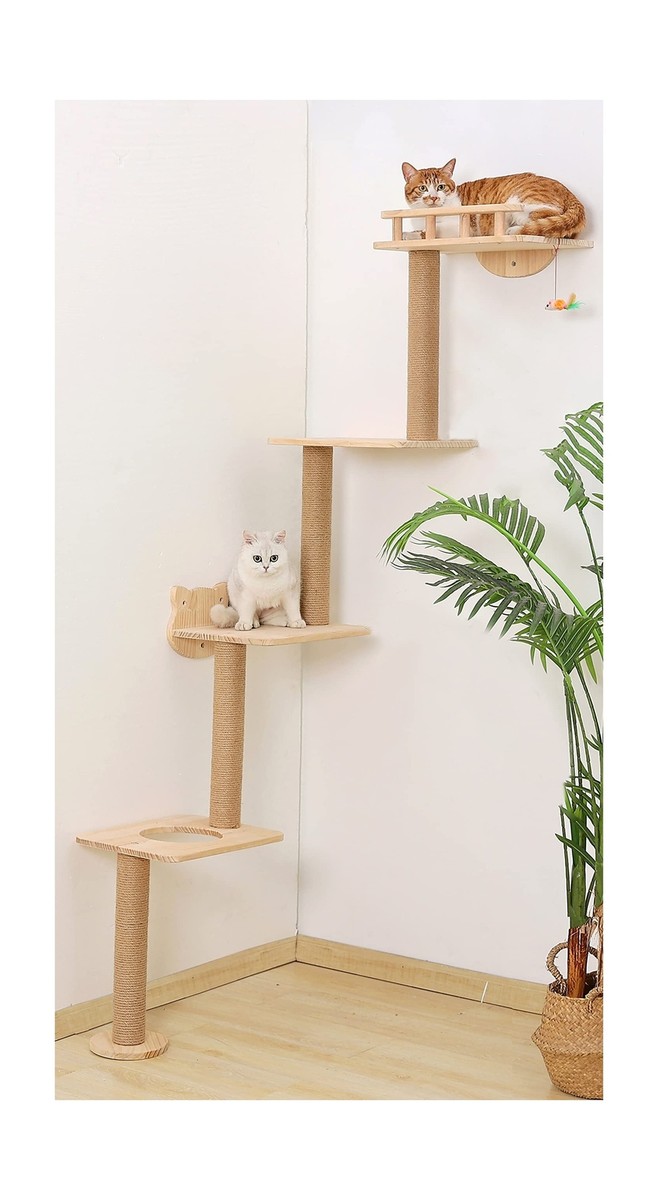 Cat Tree Wall Mounted with 4 Levels Cat Shelves 73