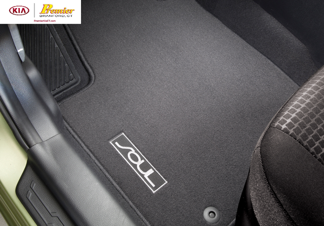 Set Of 4 Kia Soul 2012 2013 Genuine Oem Black Logo Floor Mats