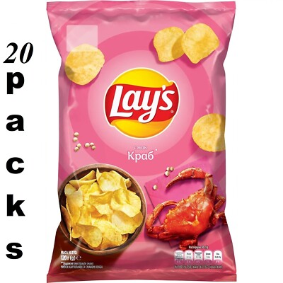 20 X packs Lay's potato chips 120 g with crab (2400 g)