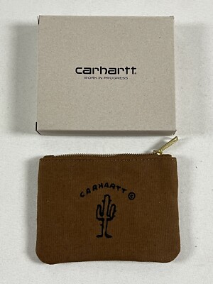 CARHARTT WIP NEW FRONTIER ZIP WALLET BROWN/BLACK ONE SIZE NWT