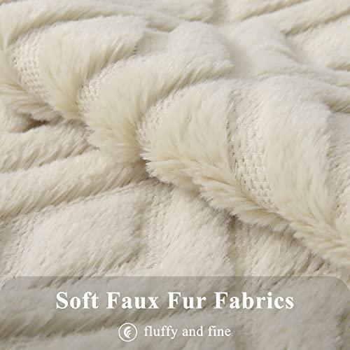 Pallene Soft Faux Fur Throw Pillow Covers 22x22 - Plush Short Wool ...